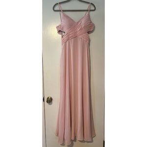 MORI LEE Bridesmaids Dress Madeline Gardner Pink Chiffon Sexy Sz 2-4 Gown Padded